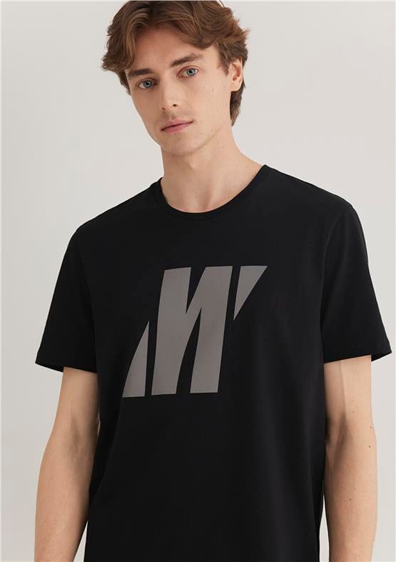 Mavi M066000-900 Siyah Erkek Slim Baskılı T-Shirt