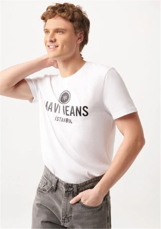 Mavi M066195-620 Beyaz Erkek T-Shirt