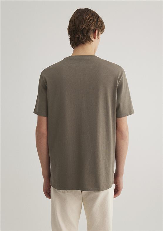 Mavı M066249-70376 Bungee Cord Erkek Loose Basıc Bısıklet Yaka T-Shırt