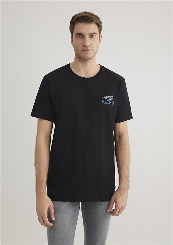 Mavi M066841-900 Siyah Erkek Mavi Baskılı T-Shirt