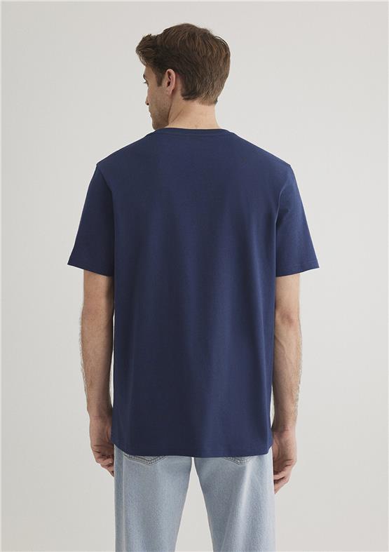 Mavi M066842-70758 Derin Lacivert Erkek Regular Mavi Logo T-Shirt