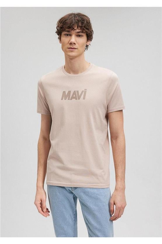 Mavi M066846-70043 Mantar Erkek Slim Mavi Baskılı T-Shirt