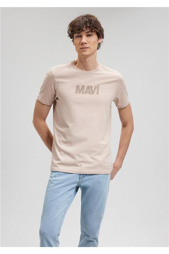 Mavi M066846-70043 Mantar Erkek Slim Mavi Baskılı T-Shirt