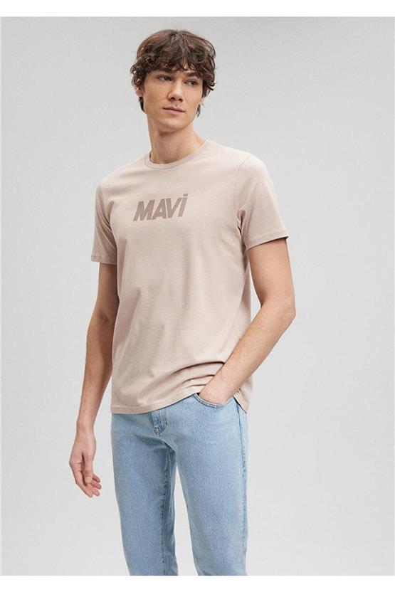 Mavi M066846-70043 Mantar Erkek Slim Mavi Baskılı T-Shirt