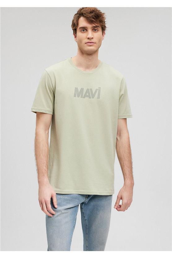 Mavi M066846-85873 Desert Sage Erkek Slim Mavi Baskılı T-Shirt