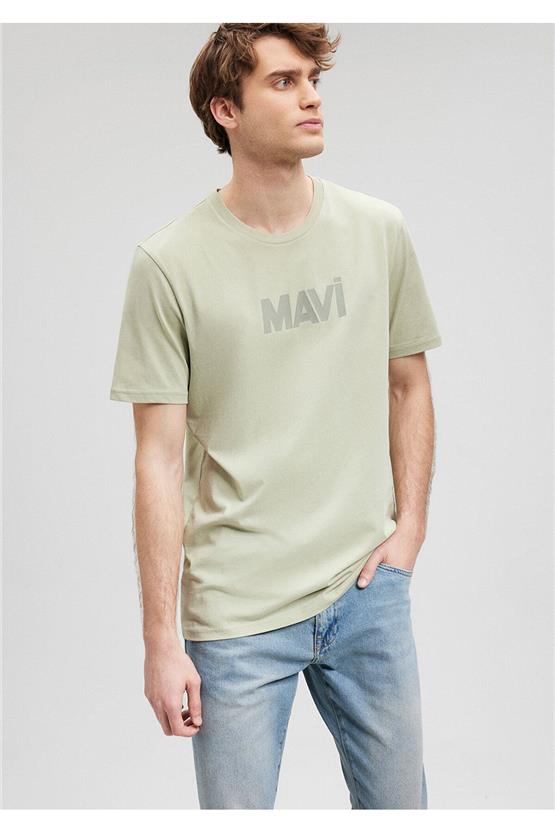 Mavi M066846-85873 Desert Sage Erkek Slim Mavi Baskılı T-Shirt
