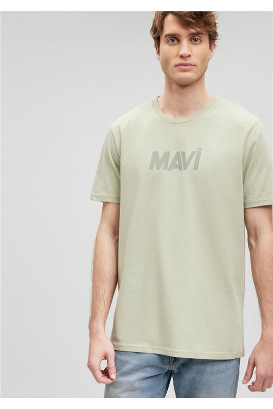 Mavi M066846-85873 Desert Sage Erkek Slim Mavi Baskılı T-Shirt