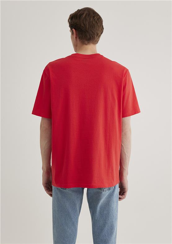 Mavi M067074-70471 Kırmızı Erkek Logo Nakışlı T-Shirt