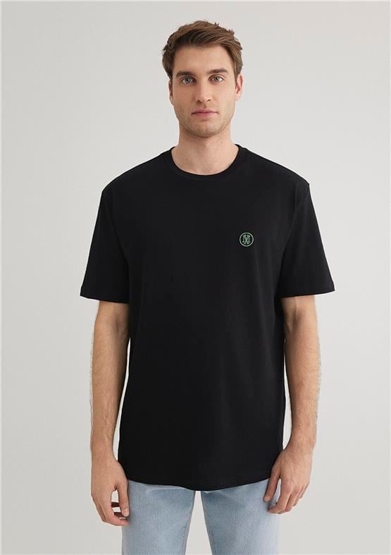 Mavi M067074-900 Siyah Erkek Logo Nakışlı T-Shirt