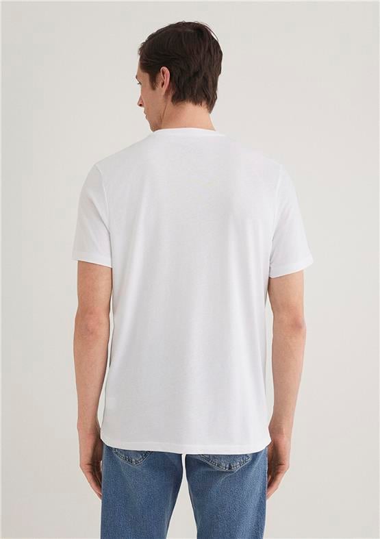 Mavi M067114-620 Beyaz Erkek Regular İstanbul Baskılı T-Shirt