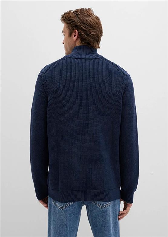 Mavı M0710268-82318 Koyu Lacıvert Erkek Normal Kesım Trıko Sweatshırt