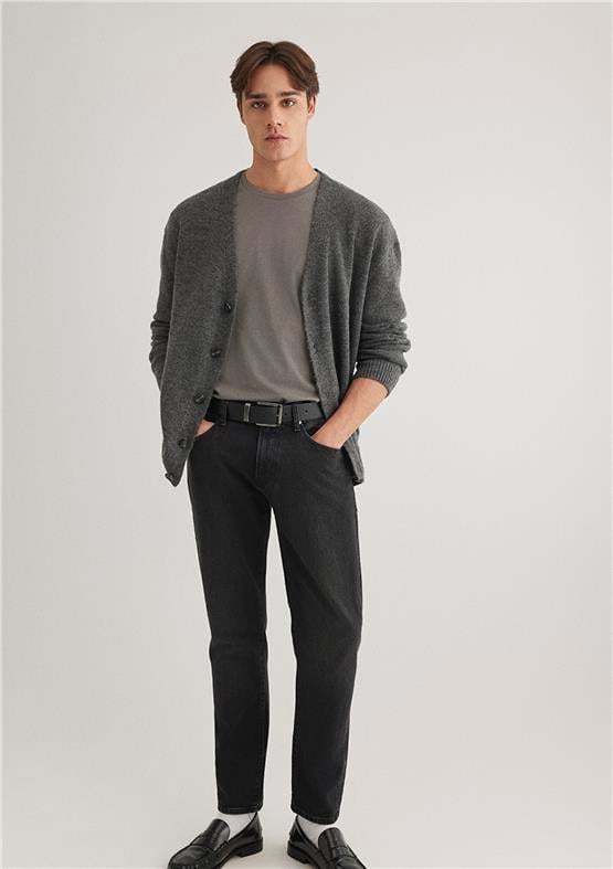 Mavı M0710274-80018 Grı Melanj Erkek Regular Trıko Kazak