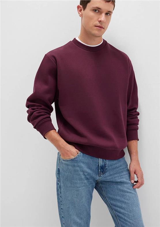 Mavı M0S10276-70434 Sarap Bordo Erkek Bısıklet Yaka Oversıze Basıc Sweatshırt