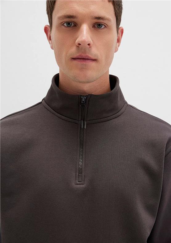 Mavı M0S10278-70219 After Dark Erkek Yarım Fermuarlı Oversıze Basıc Sweatshırt