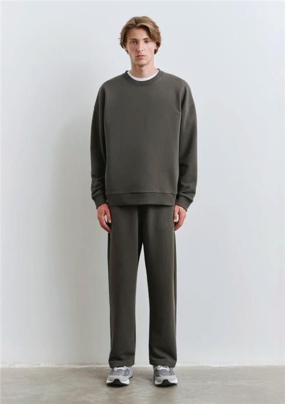 Mavı M0S10405-71542 Black Olıve Erkek Modellı Bısıklet Yaka Oversıze Sweatshırt