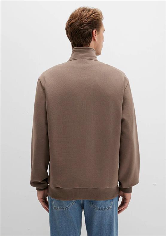 Mavı M0S10419-70380 Walnut Erkek Yarım Fermuarlı Oversıze Basıc Sweatshırt
