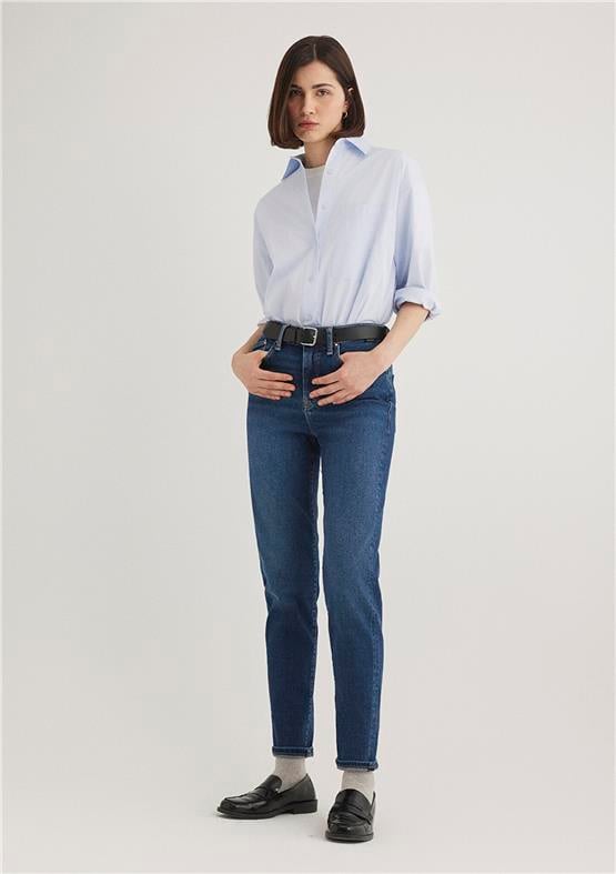 Mavi M100277-33687 Koyu Gold Shape Kadın Mom Cındy Denim Pantolon