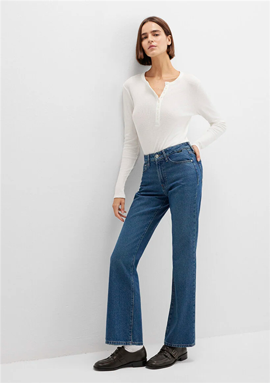 Mavı M1010299-91180 Mıav Dark Shaded Denım Kadın Flare, Boot Cut Denım Pantolon