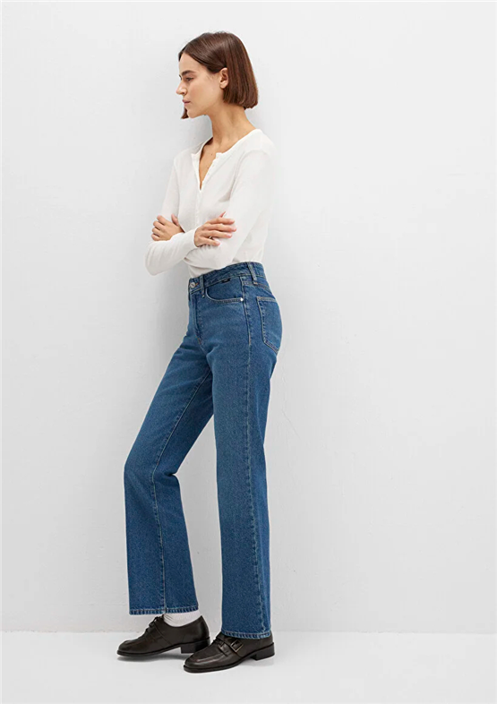 Mavı M1010299-91180 Mıav Dark Shaded Denım Kadın Flare, Boot Cut Denım Pantolon