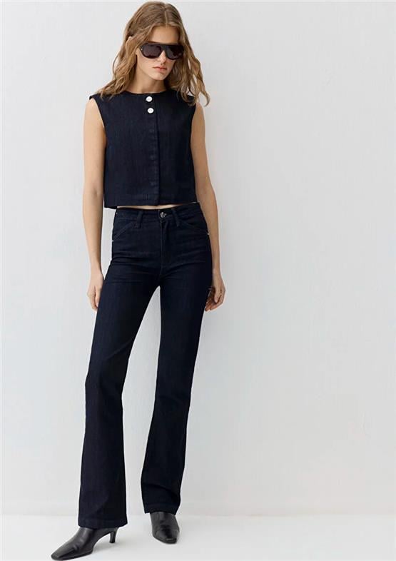 Mavı M101225-91212 Marıa Deep Rınse Mavı Edıtıon Kadın Flare, Boot Cut Denım Pantolon