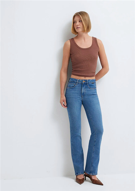 Mavı M101225-A1589 Marıa Mıd Gold Premıum Kadın Flare Boot Cut Denım Pantolon