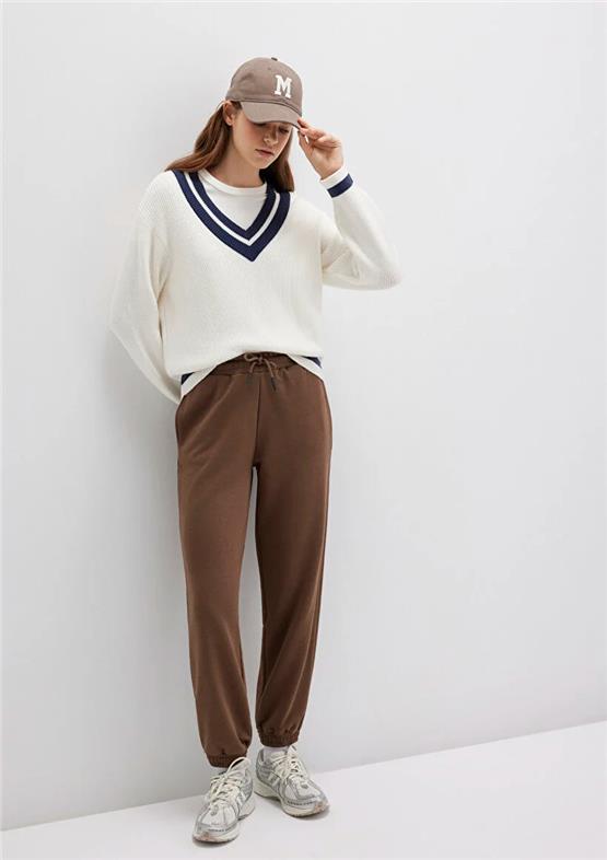 Mavı M1600903-81959 Toprak Kahve Kadın Slım Straıght Esofman Alt