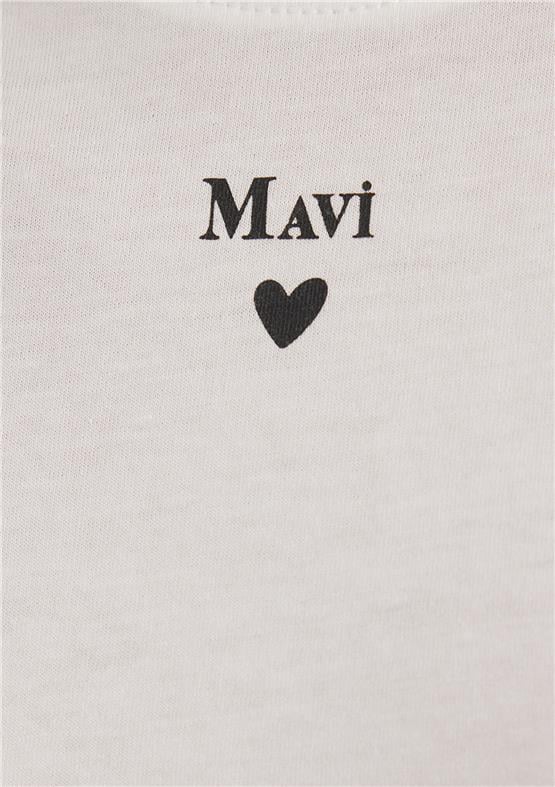 Mavi Y26 M1601185-33389 Kırık Beyaz Kadın Semı Slim Mavi Baskılı T-shirt