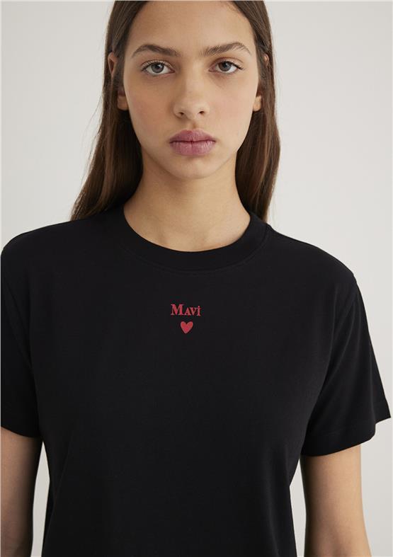 Mavi Y26 M1601185-900 Siyah Kadın Semı Slim Mavi Baskılı T-shirt