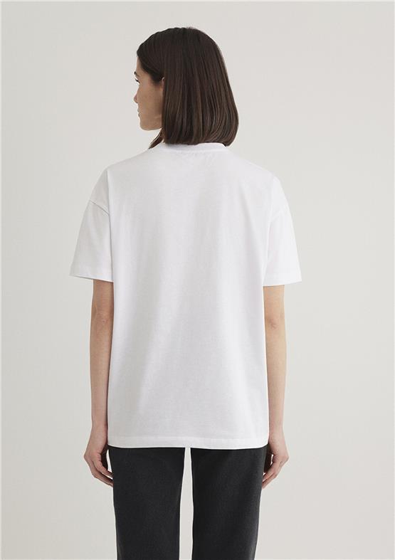 Mavi Y26 M1611309-620 Beyaz Kadın Loose Mavi Baskılı T-shirt