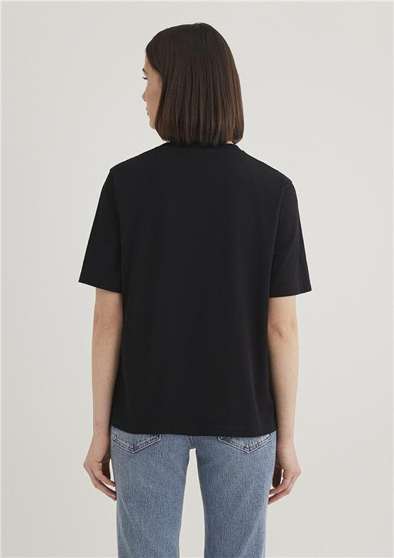 Mavi Y26 M1611594-900 Siyah Kadın Regular Mavi Logo T-shirt