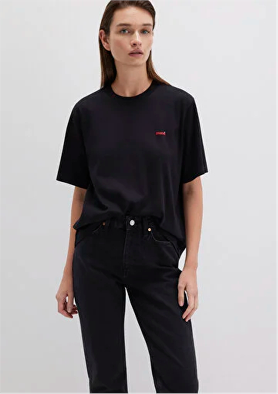 Mavi Y26 M1612122-900 Siyah Kadın Regular Kısa Kollu Baskılı T-shirt