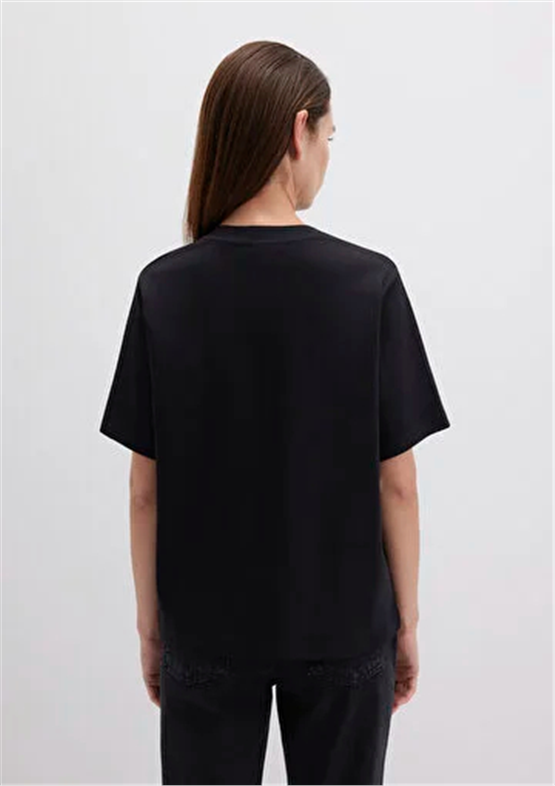 Mavi Y26 M1612122-900 Siyah Kadın Regular Kısa Kollu Baskılı T-shirt