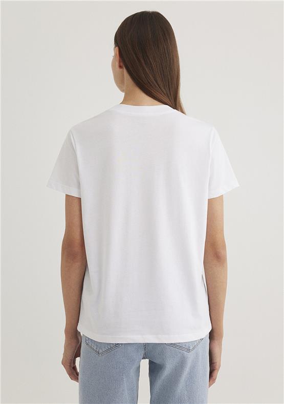 Mavi Y26 M1612241-620 Beyaz Kadın Regular Logo T-shirt