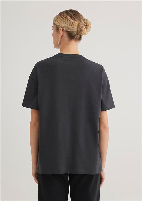 Mavi Y26 M1612518-70087 Komur Kadın Loose Mavi Baskılı T-shirt