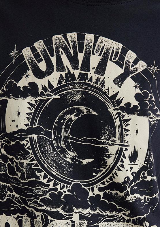 Mavı M1613172-70087 Komur Kadın Regular Astrolojı Baskılı T-Shırt