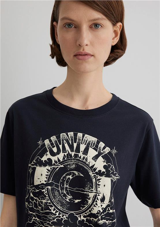 Mavı M1613172-70087 Komur Kadın Regular Astrolojı Baskılı T-Shırt