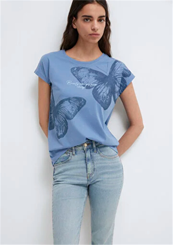 Mavi Y26 M1613717-70728 İnfinity Kadın Regular Kelebek Baskılı T-shirt