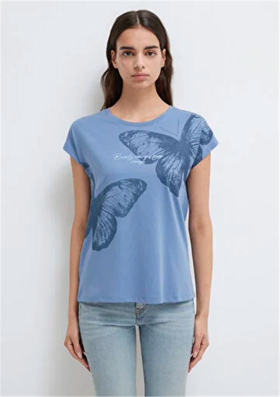 Mavi Y26 M1613717-70728 İnfinity Kadın Regular Kelebek Baskılı T-shirt