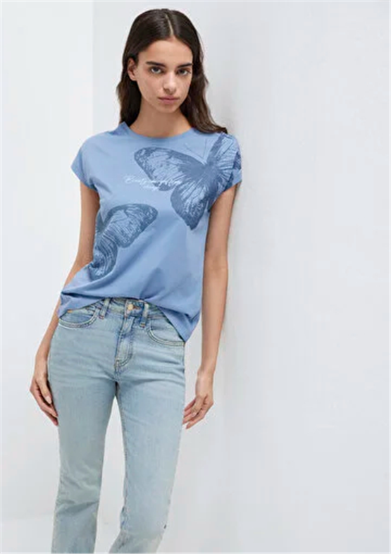 Mavi Y26 M1613717-70728 İnfinity Kadın Regular Kelebek Baskılı T-shirt