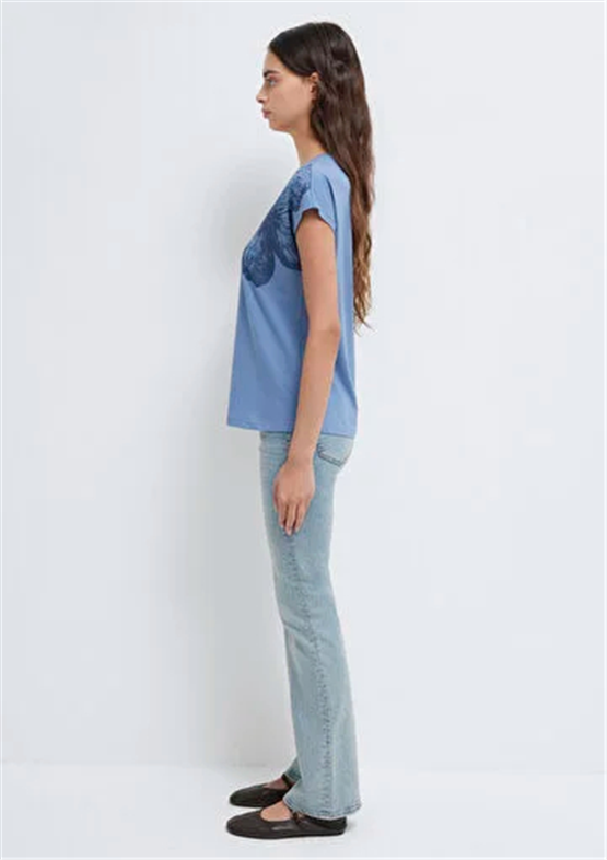 Mavi Y26 M1613717-70728 İnfinity Kadın Regular Kelebek Baskılı T-shirt