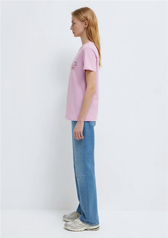 Mavi Y26 M1613722-71039 Mauve Mıst Kadın Regular Kedi Baskılı T-shirt