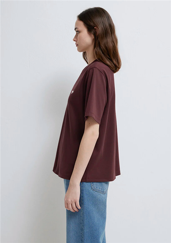 Mavi Y26 M1613804-70223 Karamel Kadın Regular Mavi Logo Baskılı T-shirt