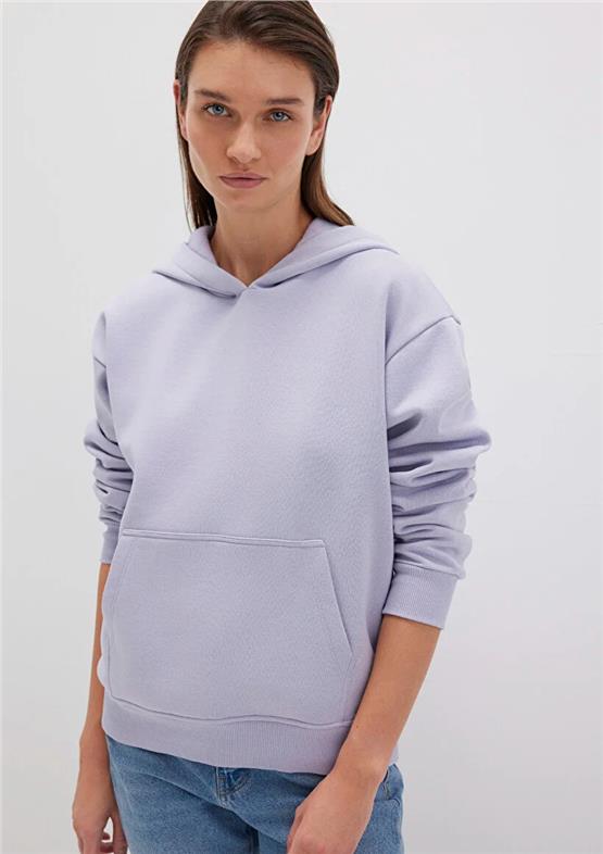 Mavı M167299-70531 Languıd Lavender Kadın Kapusonlu Regular Basıc Sweatshırt