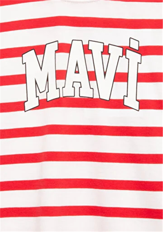 Mavı M6610251-91366 Scarlet Strıpe Erkek Cocuk Oversıze Mavı Logo Baskılı T-Shırt