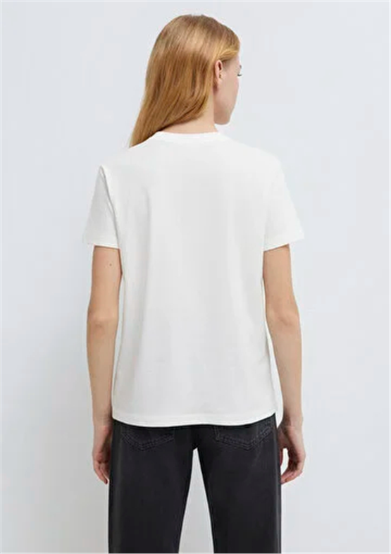 Mavi Y26 M1613723-70057 Kırık Beyaz Kadın Slim Kedi Baskılı T-shirt