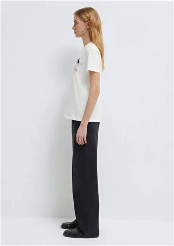 Mavi Y26 M1613723-70057 Kırık Beyaz Kadın Slim Kedi Baskılı T-shirt