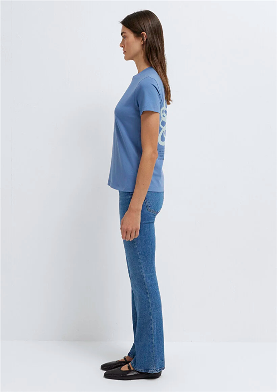Mavi Y26 M1613870-70728 İnfinity Kadın Semı Slim Kelebek Baskılı T-shirt
