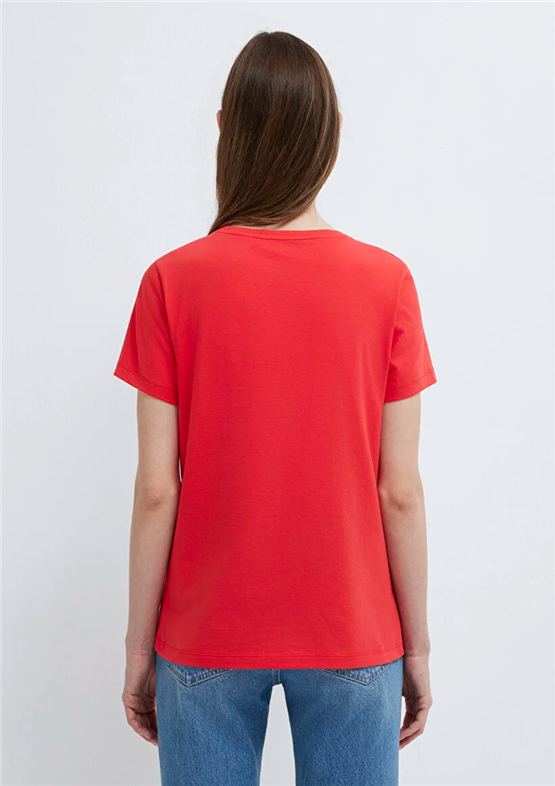 Mavi Y26 M1613873-71083 Nar Cıcegı Kadın Slim Kedi Baskılı T-shirt