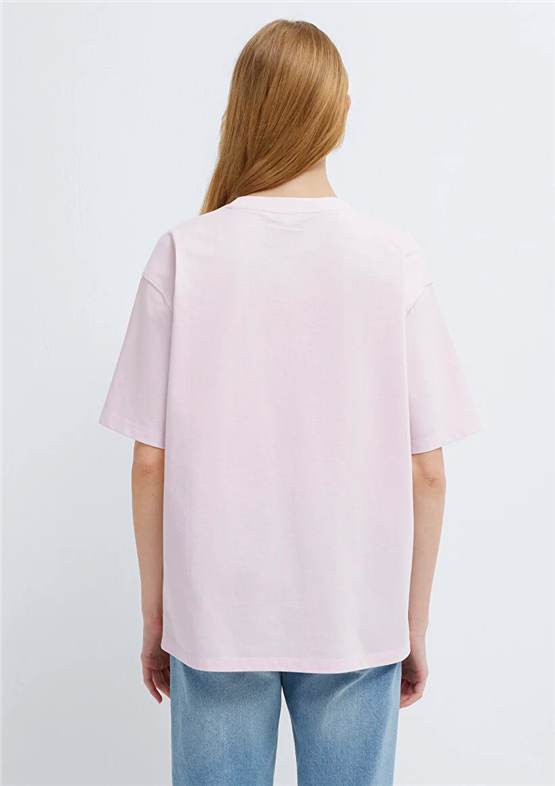 Mavi Y26 M1613884-70513 Lavender Fog Kadın Oversıze Mavi Baskılı T-shirt
