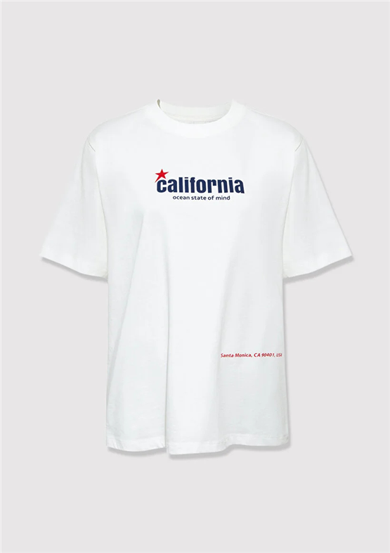 Mavi Y26 M1613894-70057 Kırık Beyaz Kadın Regular Slogan Baskılı T-shirt